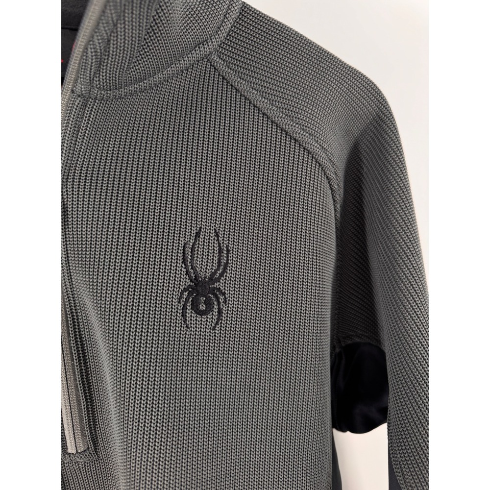 Spyder Quarter Zip Pullover Mens Large Grey Performance Fleece Sweater - Picture 8 of 8